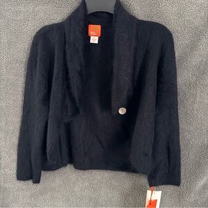 Hearts of Palm Black Angora Cardigan